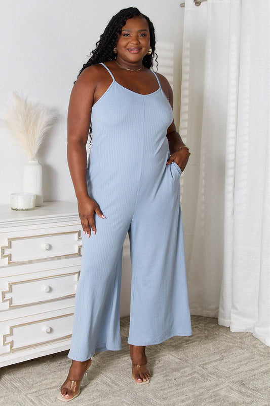 Basic Bae Full Size Spaghetti Strap V-Neck Jumpsuit - Ultim8 Designs 4 U