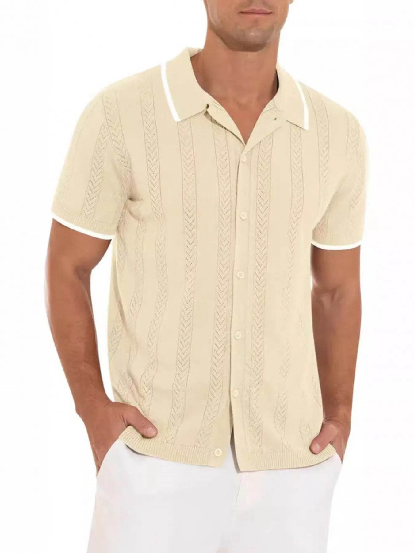 Men's Button Down Contrast Trim Shirt Plus Size - Ultim8 Designs 4 U
