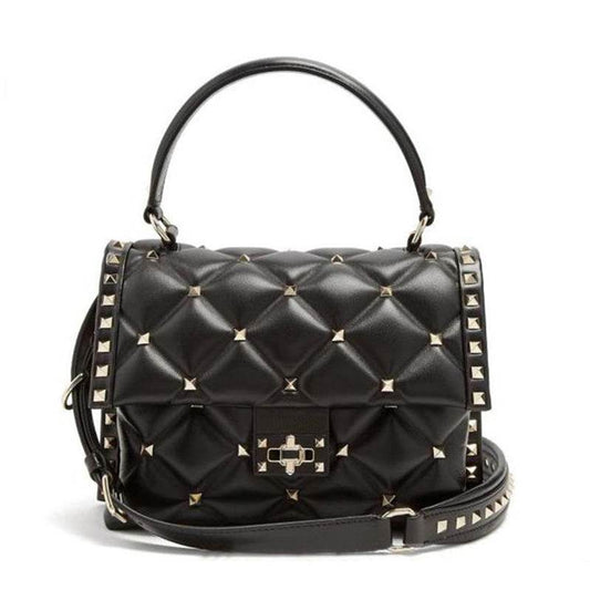 New Soft Leather Rivet Diamond Handbag - Ultim8 Designs 4 U