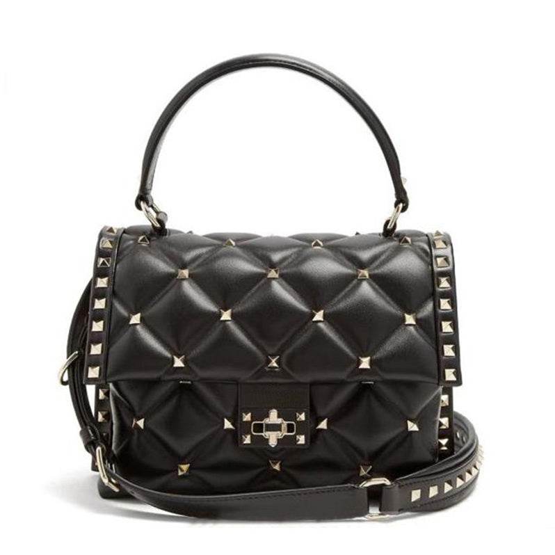New Soft Leather Rivet Diamond Handbag - Ultim8 Designs 4 U
