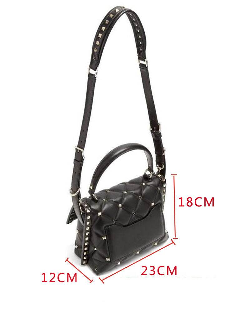New Soft Leather Rivet Diamond Handbag - Ultim8 Designs 4 U