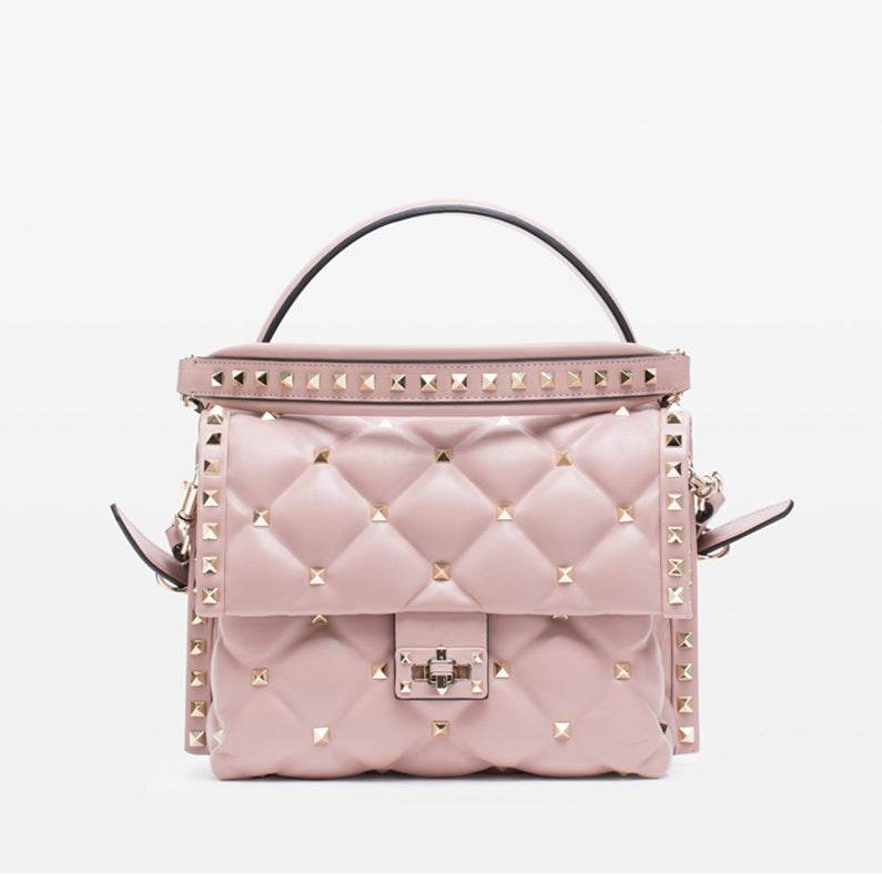 New Soft Leather Rivet Diamond Handbag - Ultim8 Designs 4 U
