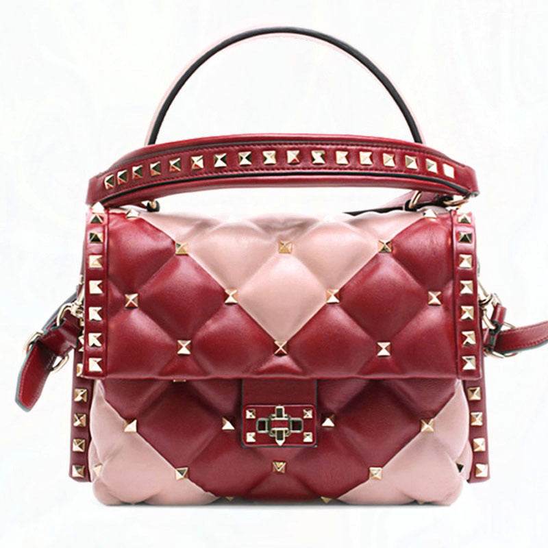 New Soft Leather Rivet Diamond Handbag - Ultim8 Designs 4 U
