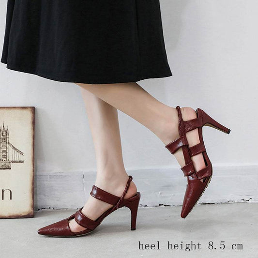 Women's Fashion Leather High Heel Toe Cap Sandals - Ultim8 Designs 4 U