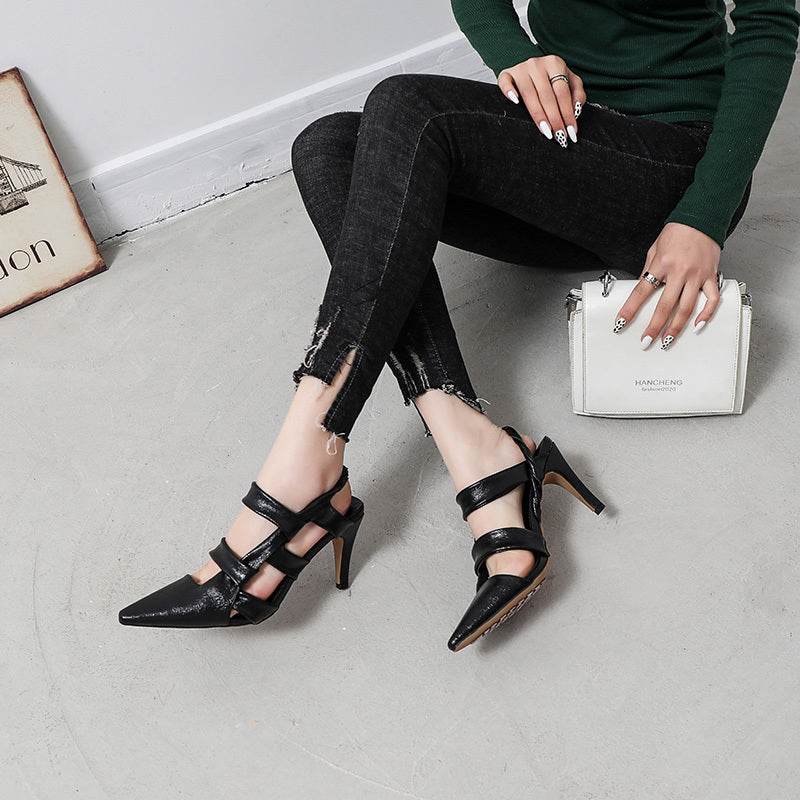 Women's Fashion Leather High Heel Toe Cap Sandals - Ultim8 Designs 4 U