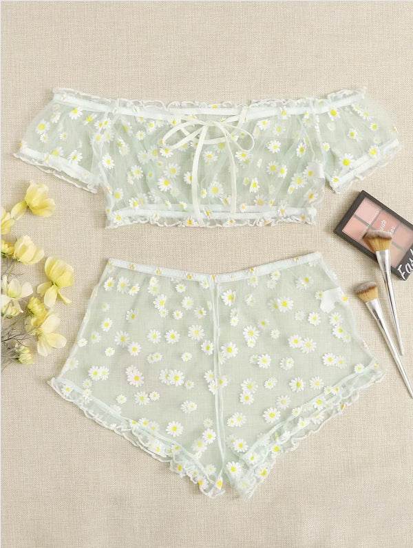 Lace Little Daisy Sexy Lingerie Perspective Temptation Net Gauze Sexy Lingerie - Ultim8 Designs 4 U