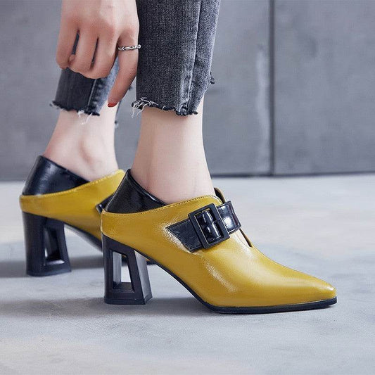 Fashion Patent Leather Deep Pointed High Heels - Ultim8 Designs 4 U