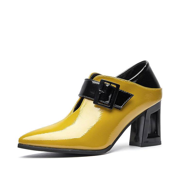 Fashion Patent Leather Deep Pointed High Heels - Ultim8 Designs 4 U