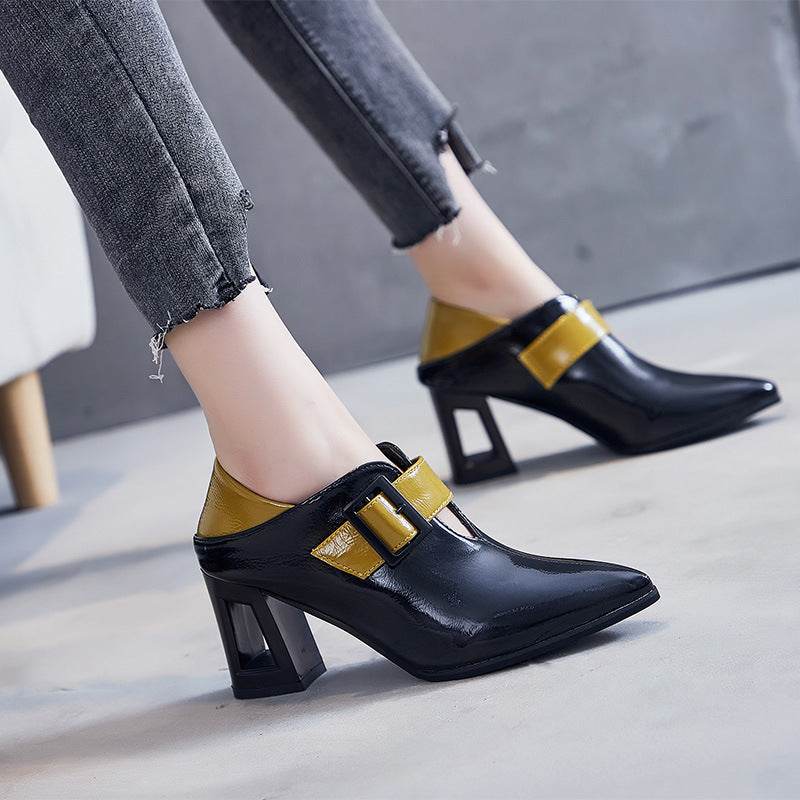 Fashion Patent Leather Deep Pointed High Heels - Ultim8 Designs 4 U