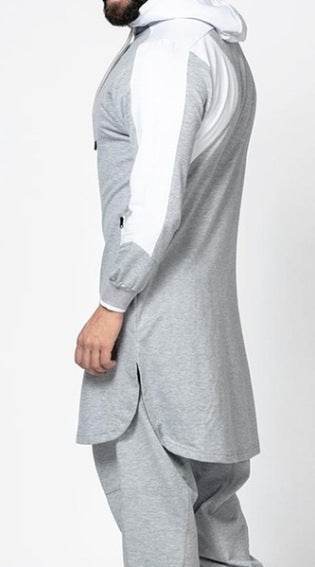 Men’s Colorblock Lengthy Robe Zip Pocket Sweatshirt – Sleek, Bold, and Comfortable - Ultim8 Designs 4 U