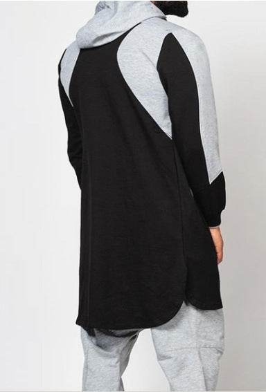 Men’s Colorblock Lengthy Robe Zip Pocket Sweatshirt – Sleek, Bold, and Comfortable - Ultim8 Designs 4 U