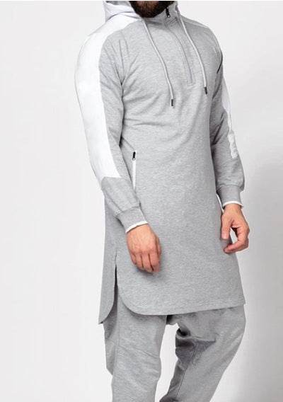 Men’s Colorblock Lengthy Robe Zip Pocket Sweatshirt – Sleek, Bold, and Comfortable - Ultim8 Designs 4 U
