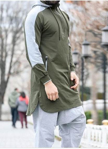 Men’s Colorblock Lengthy Robe Zip Pocket Sweatshirt – Sleek, Bold, and Comfortable - Ultim8 Designs 4 U