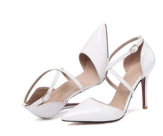 Womens Pumps Shoes Dorsay Ankle Strap Thin Heels - Ultim8 Designs 4 U