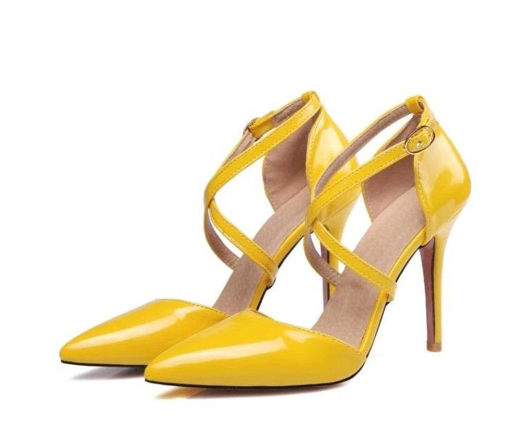 Womens Pumps Shoes Dorsay Ankle Strap Thin Heels - Ultim8 Designs 4 U