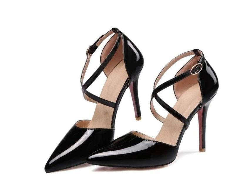Womens Pumps Shoes Dorsay Ankle Strap Thin Heels - Ultim8 Designs 4 U