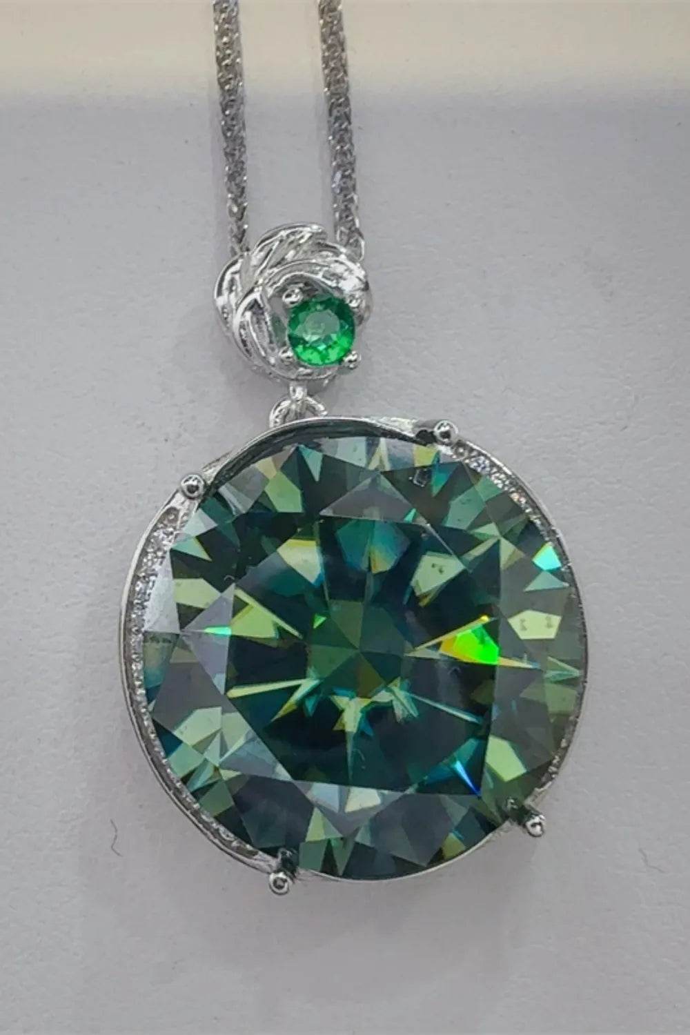 20 Carat Moissanite 925 Sterling Silver Pendant Necklace - Ultim8 Designs 4 U