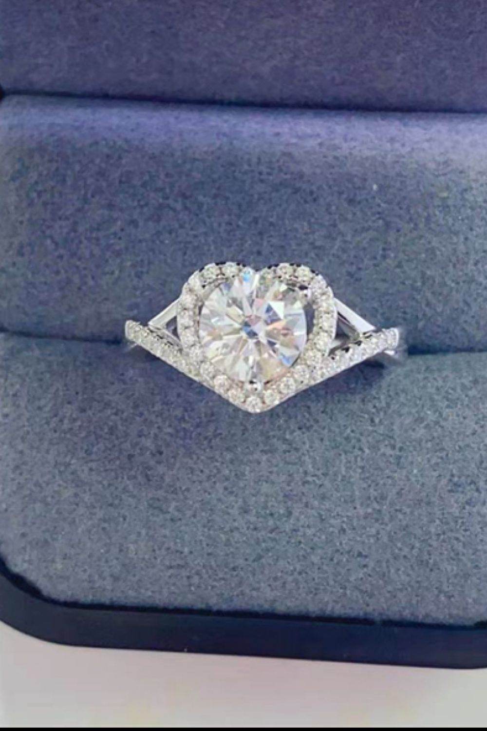 Adored 1 Carat Moissanite 925 Sterling Silver Heart Ring - Ultim8 Designs 4 U