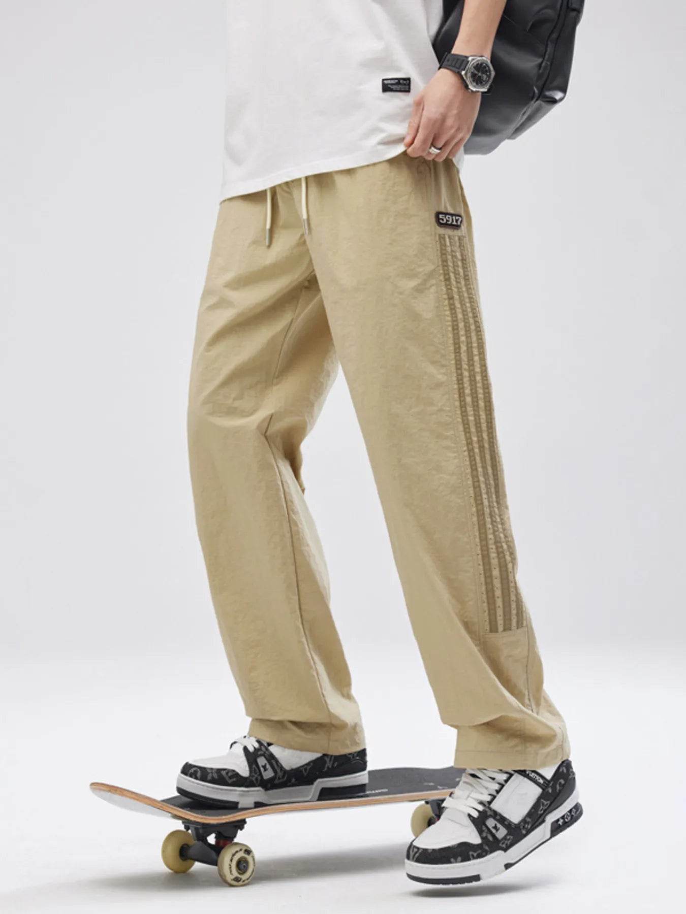 Men's Full Size Striped Wide Leg Pants Plus Size - Ultim8 Designs 4 U
