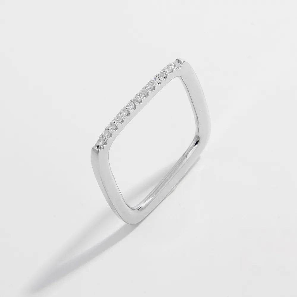 925 Sterling Silver Zircon Square Ring - Ultim8 Designs 4 U