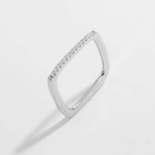 925 Sterling Silver Zircon Square Ring - Ultim8 Designs 4 U