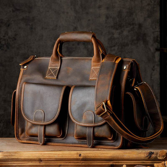 Men's Fashion Personality Leather Postman Handbag - Ultim8 Designs 4 U