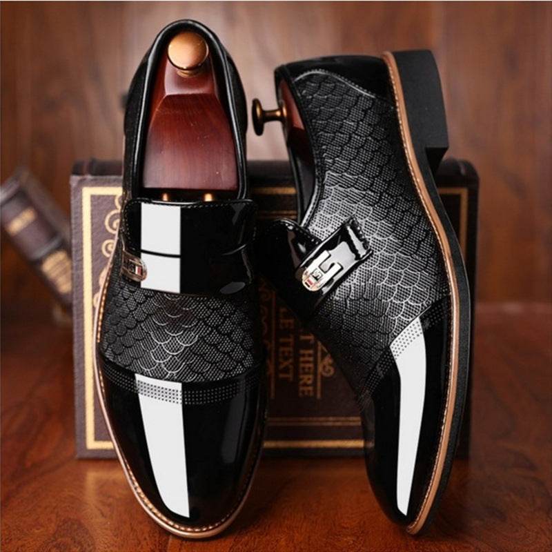 Embossed Men's Leather Shoes, Men's Casual Leather Shoes - Ultim8 Designs 4 U