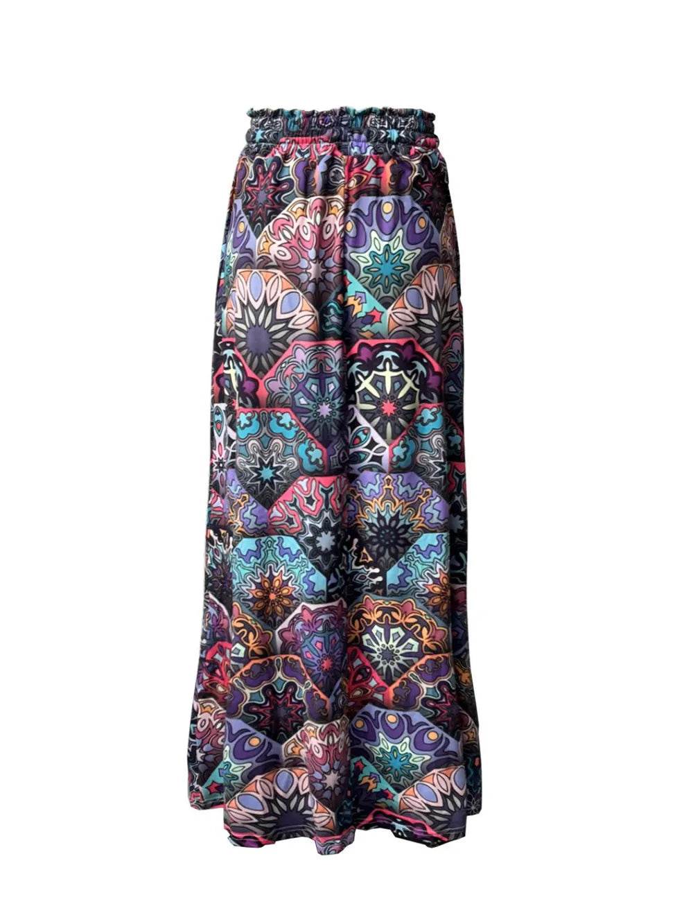 Printed Maxi Skirt with Pockets - Ultim8 Designs 4 U