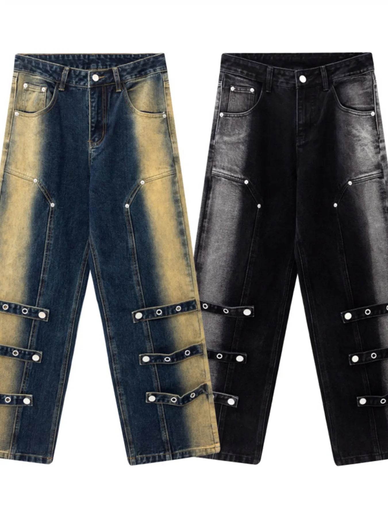 Men's Contrast Wide Leg Jeans - Ultim8 Designs 4 U