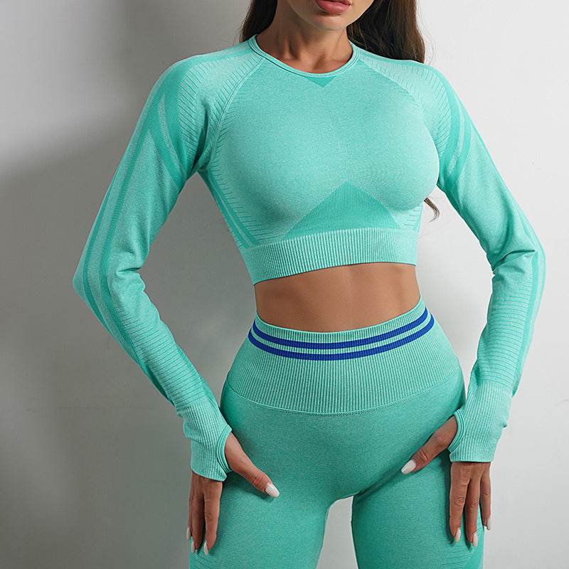 Seamless Yoga Pants Sports Gym Fitness Leggings Or Long Sleeve Tops Outfits Butt Lifting Slim Workout Sportswear Clothing - Ultim8 Designs 4 U
