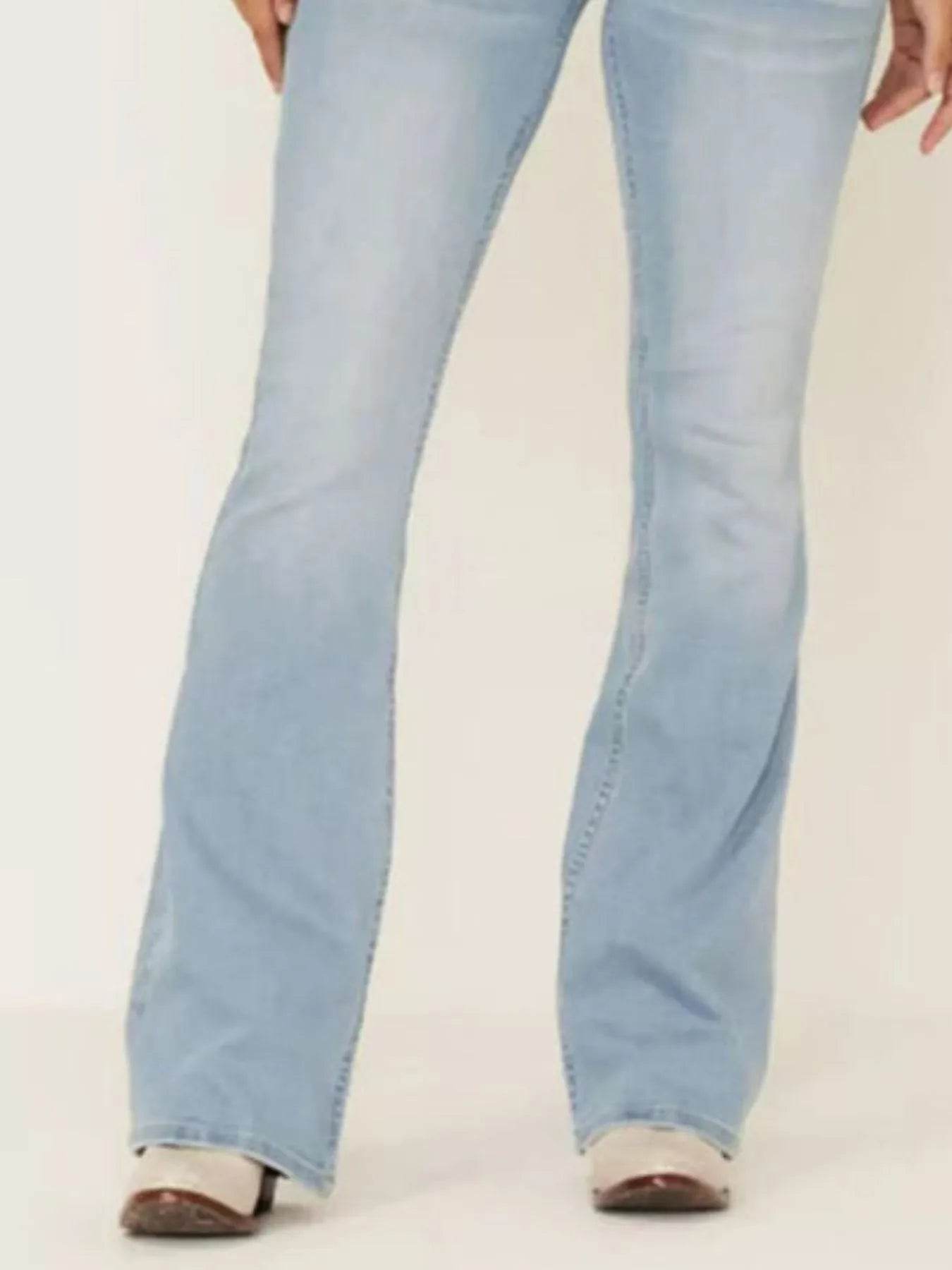 Full Size Wash Flare Jeans with Pockets Plus Size - Ultim8 Designs 4 U