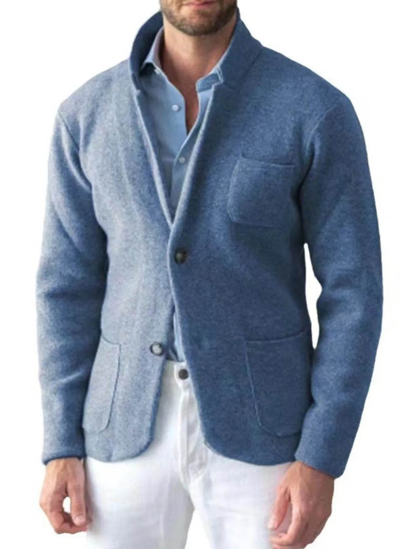 Men's Plus Size Stand Collar Long Sleeve Blazer - Ultim8 Designs 4 U