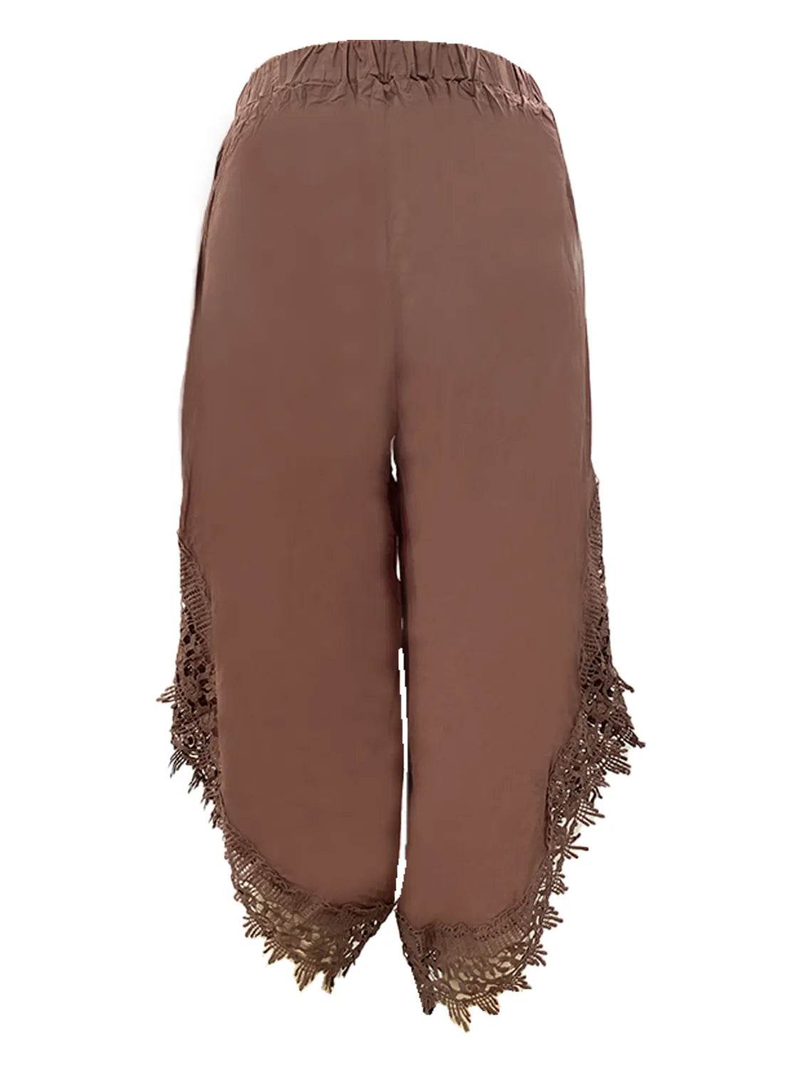 Full Size Lace Detail Wide Leg Pants Plus Size - Ultim8 Designs 4 U