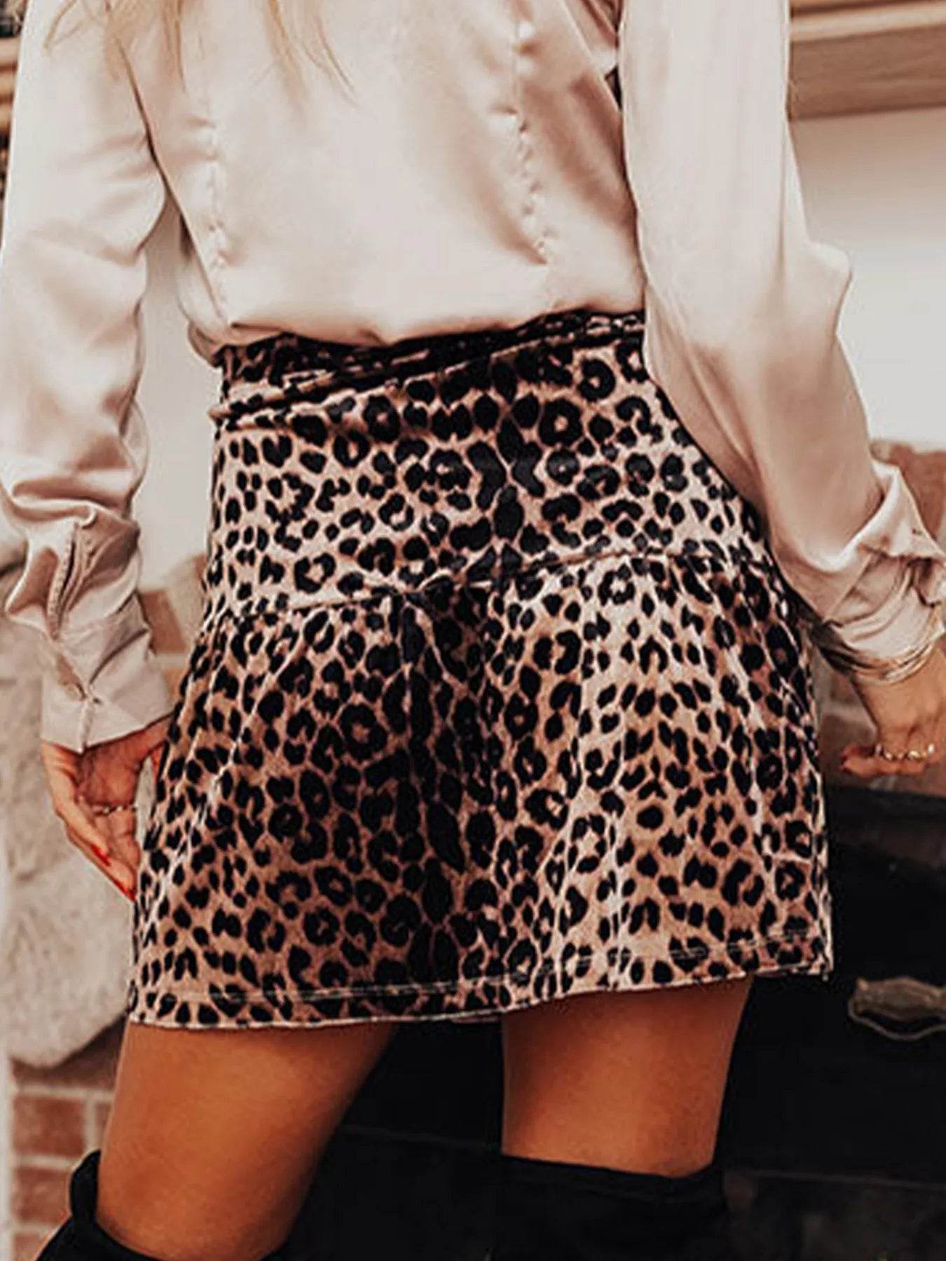 Leopard Tiered Mini Skirt - Ultim8 Designs 4 U