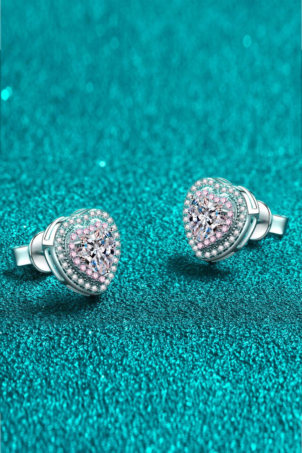 Moissanite Heart-Shaped Stud Earrings - Ultim8 Designs 4 U