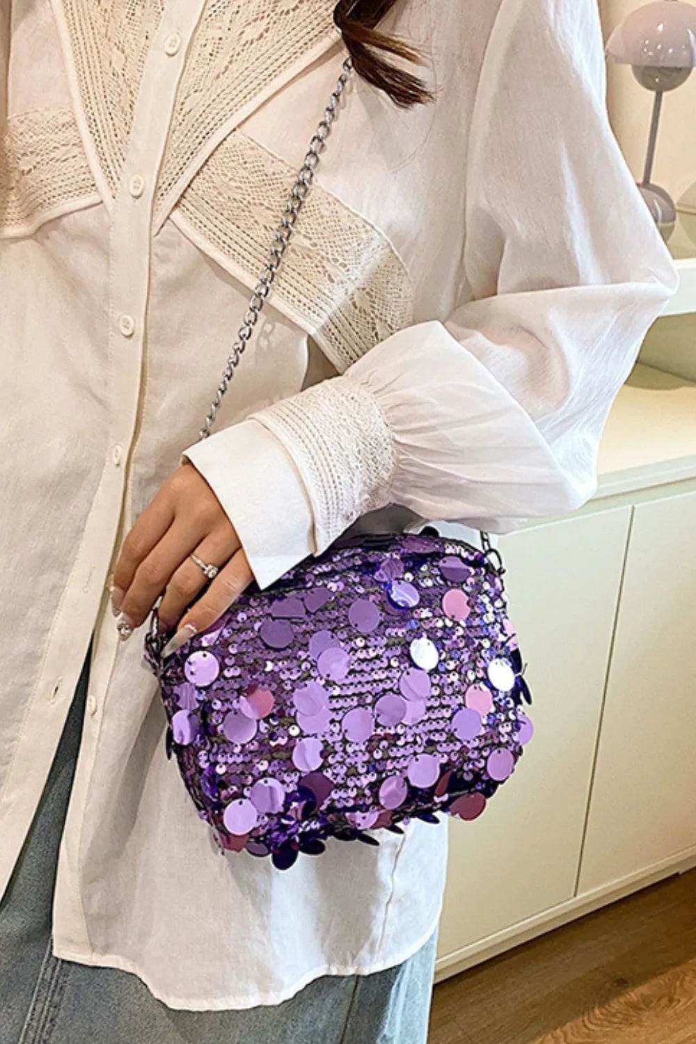 Sequin Chain Shoulder Bag - Ultim8 Designs 4 U