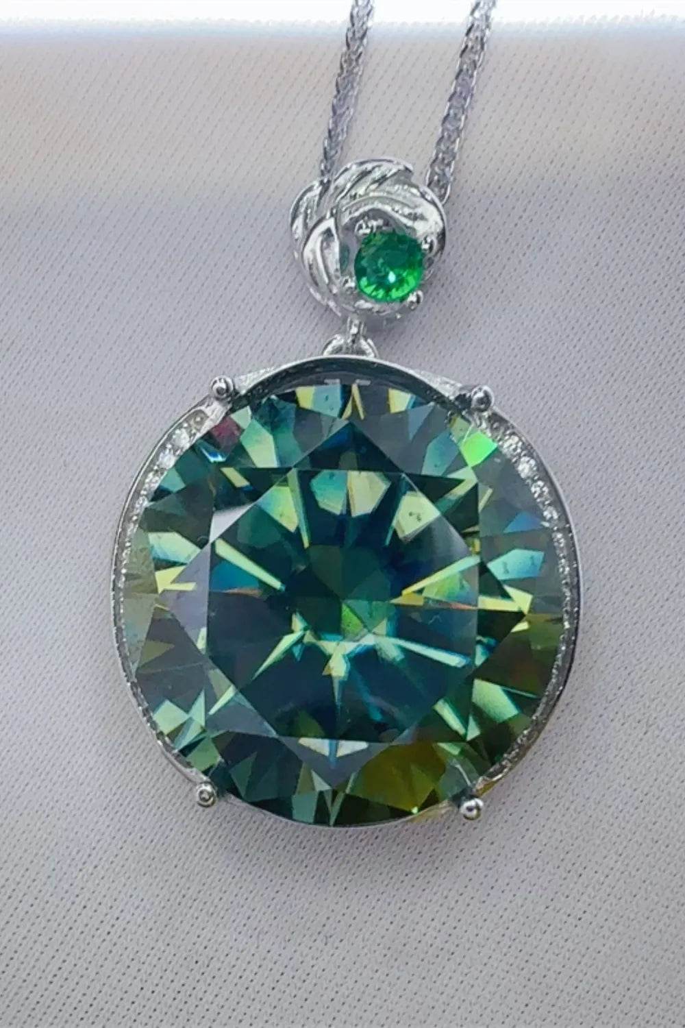 20 Carat Moissanite 925 Sterling Silver Pendant Necklace - Ultim8 Designs 4 U