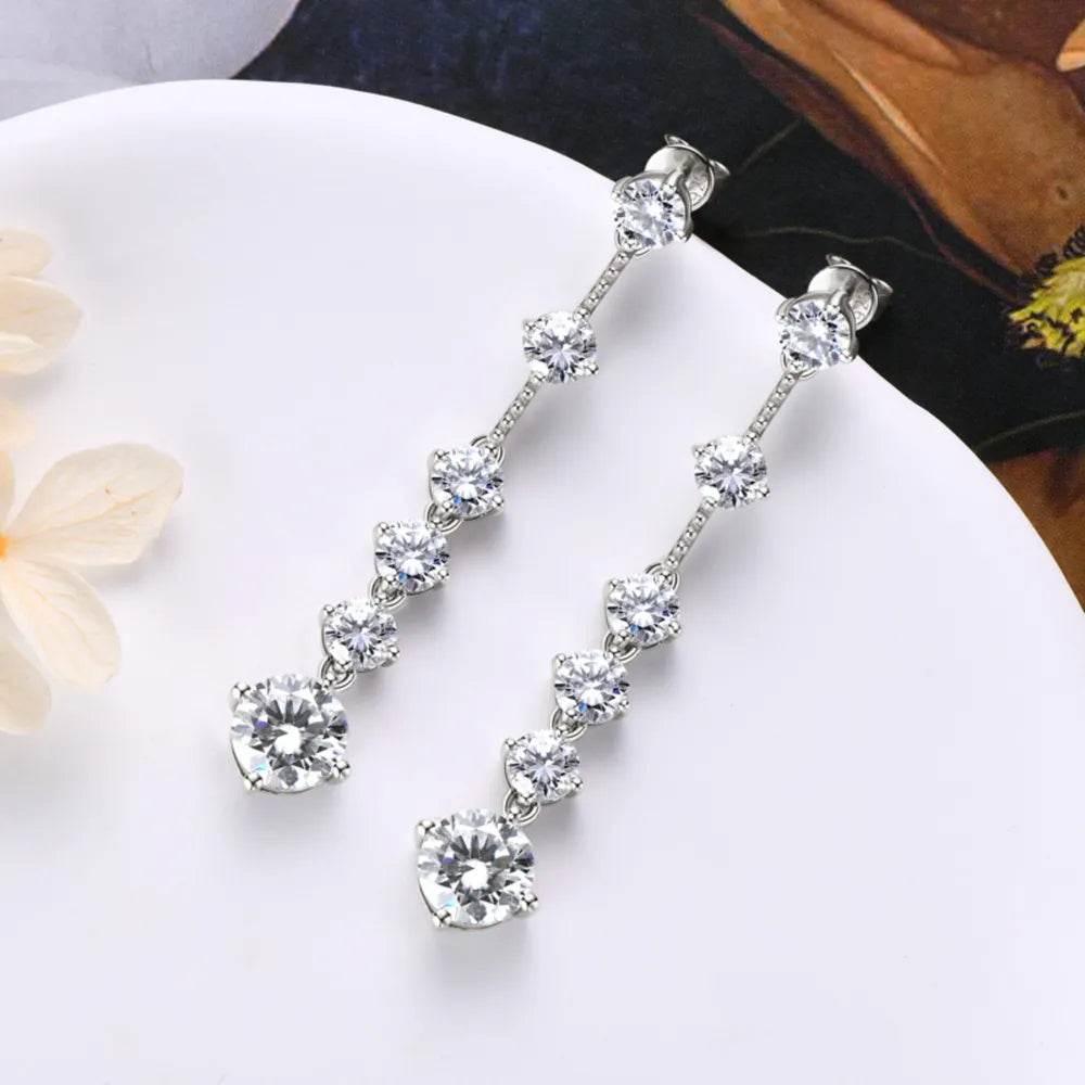 4 Carat Moissanite 925 Sterling Silver Earrings - Ultim8 Designs 4 U
