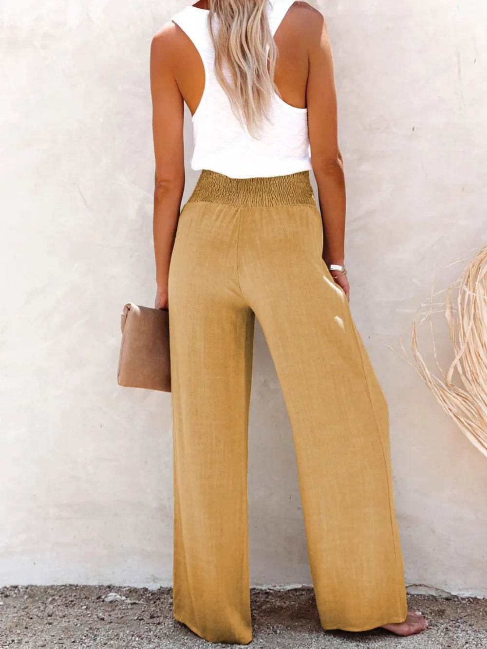 Full Size Decorative Button High Waist Pants - Ultim8 Designs 4 U