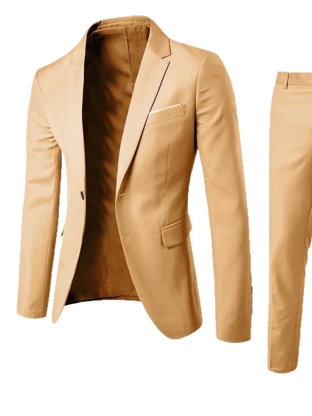 Men's Full Size Slim Fit One Button Top and Pants Two-Piece Blazer Set Plus Size - Ultim8 Designs 4 U