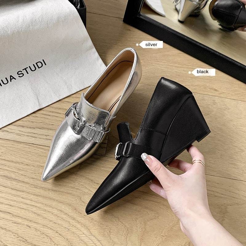 Inside And Outside Leather 65 European And American Belt Buckle Pumps High Heel - Ultim8 Designs 4 U
