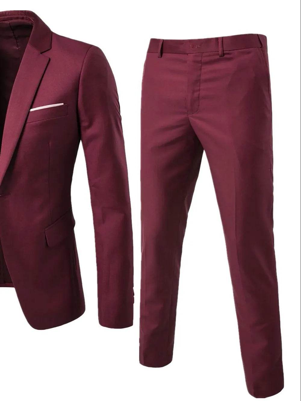 Men's Full Size Slim Fit One Button Top and Pants Two-Piece Blazer Set Plus Size - Ultim8 Designs 4 U