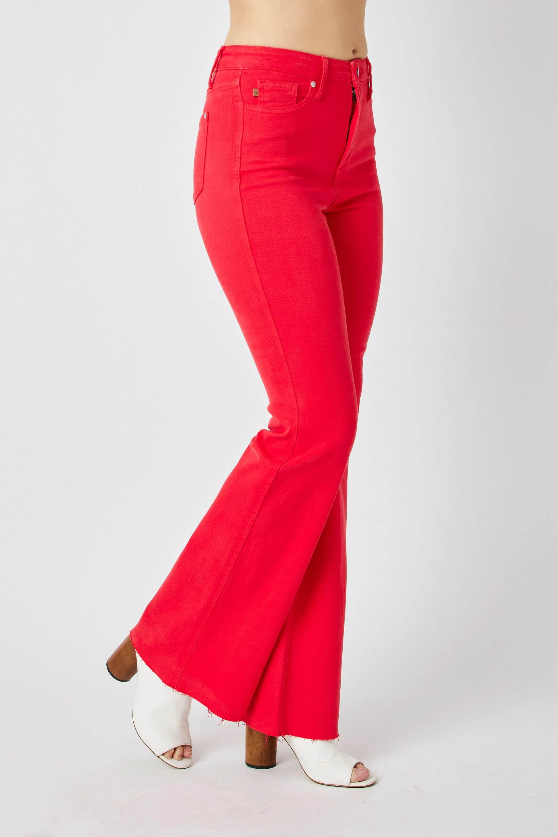 Judy Blue Full Size Hw Tummy Control Garment Dyed Flare Jeans Plus Size - Ultim8 Designs 4 U