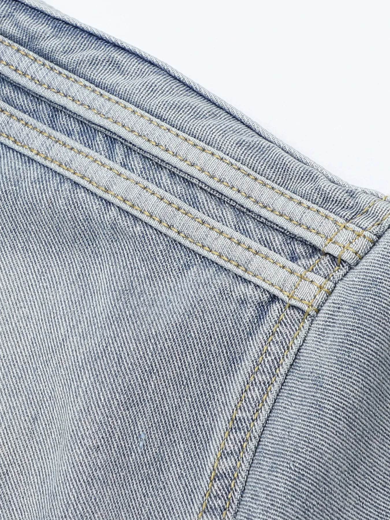 Men's Washed Short Sleeve Denim Shirt - Ultim8 Designs 4 U
