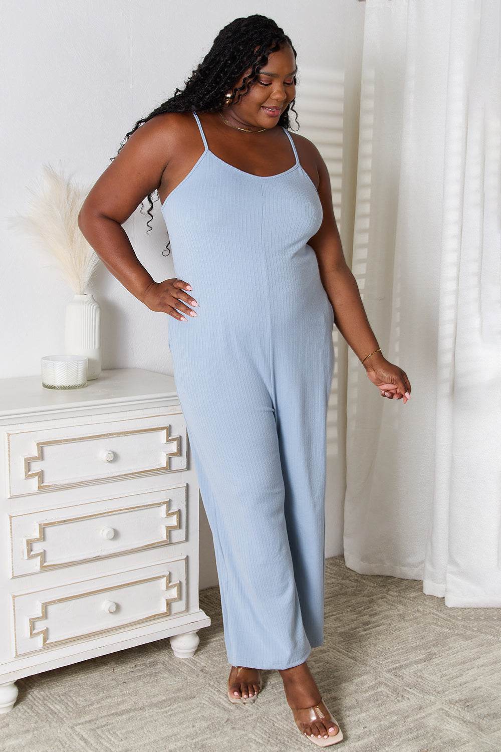 Basic Bae Full Size Spaghetti Strap V-Neck Jumpsuit - Ultim8 Designs 4 U