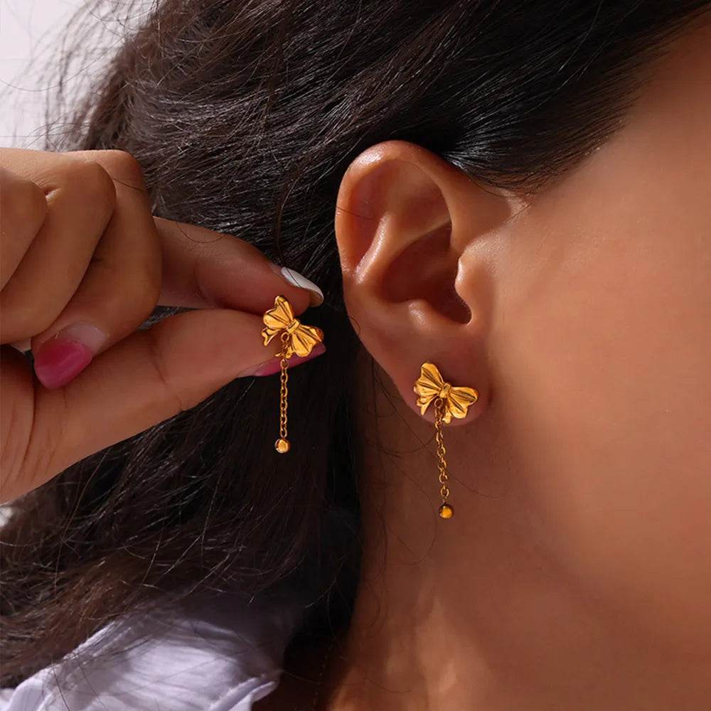 Titanium Steel Bow Earrings - Ultim8 Designs 4 U