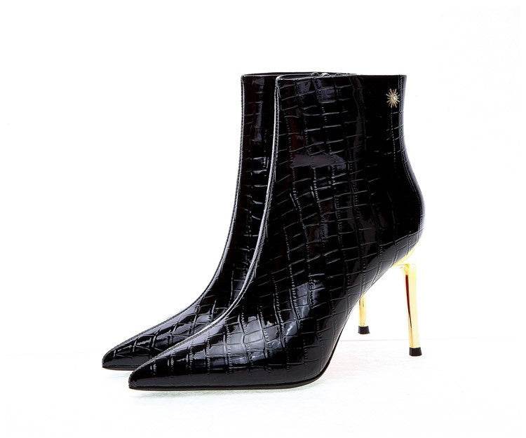 Pointed High Heels Patent Leather Stilettos - Ultim8 Designs 4 U