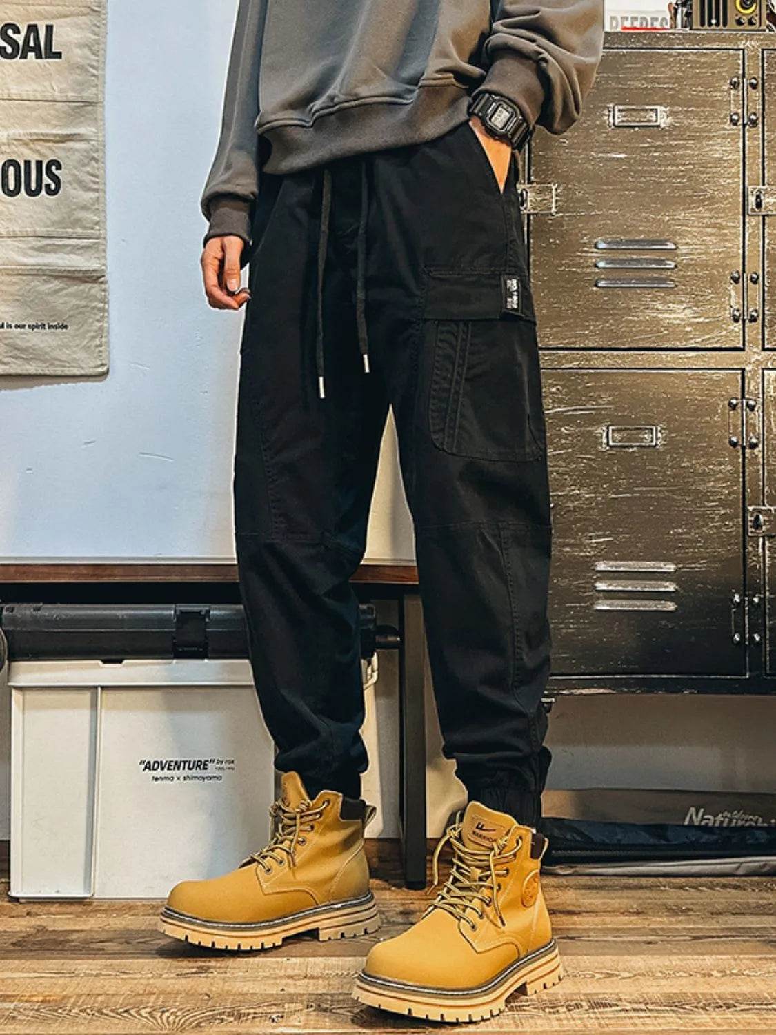 Men's Plus Size Drawstring Pants with Cargo Pockes - Ultim8 Designs 4 U