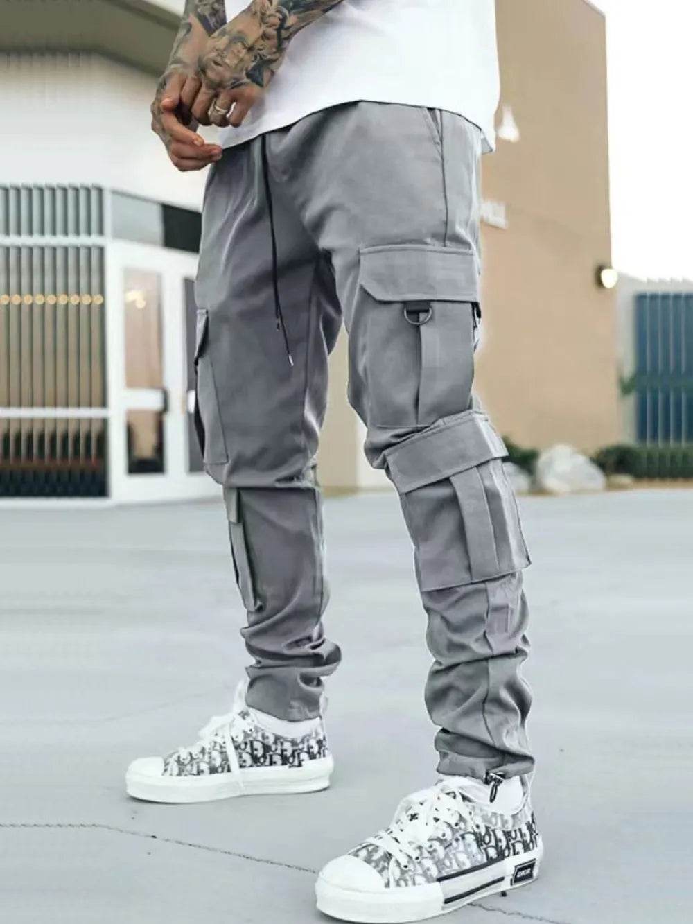 Men's Drawstring Pants with Cargo Pockets - Ultim8 Designs 4 U