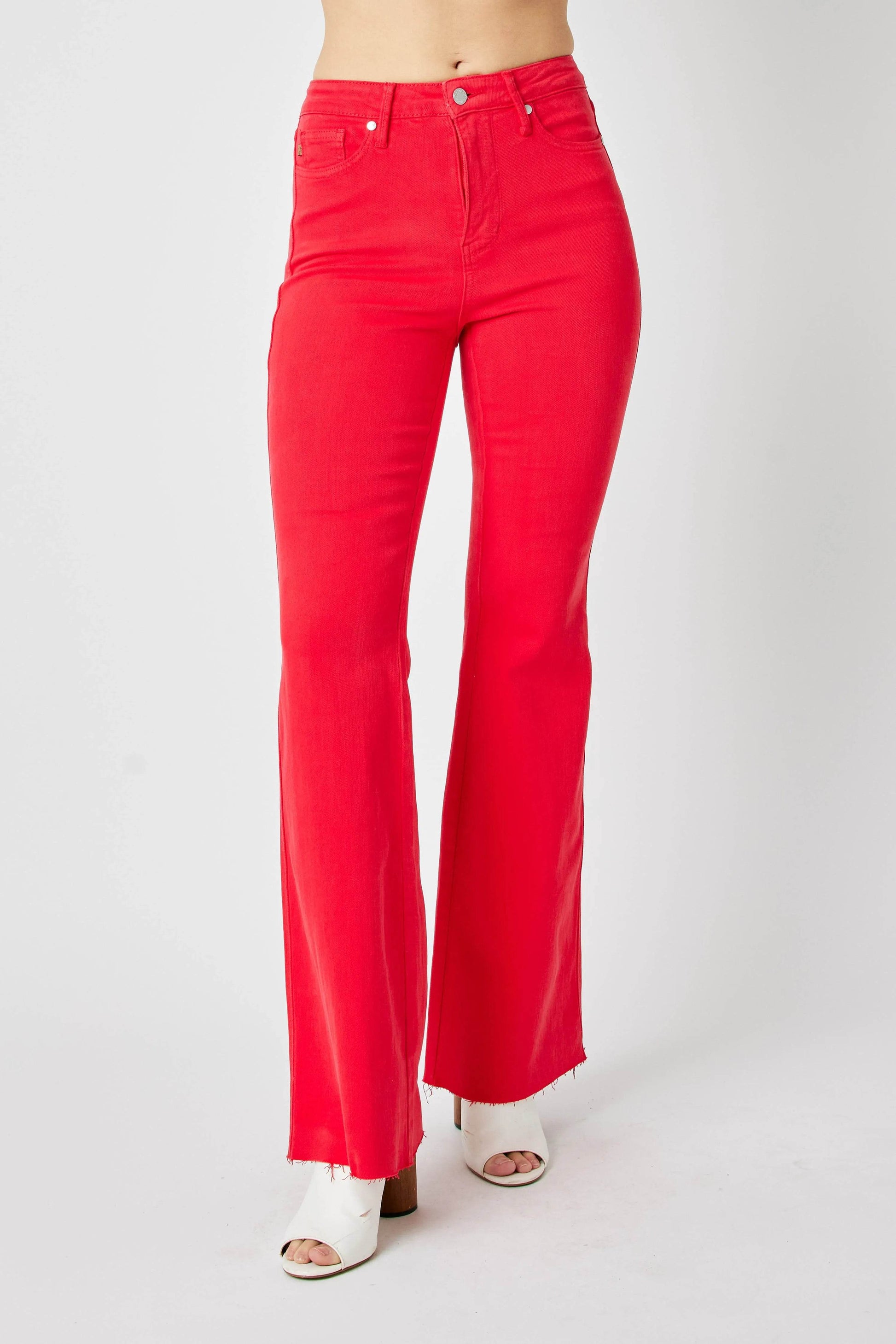 Judy Blue Full Size Hw Tummy Control Garment Dyed Flare Jeans Plus Size - Ultim8 Designs 4 U